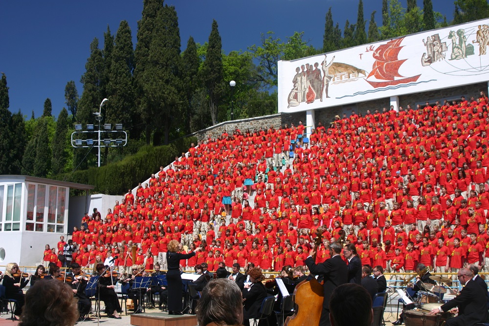 Second Music Camp at Artek International Children’s Center; Crimea, Ukraine with 860 children participating - accompanied by the Chamber Orchestra of Simferopol 