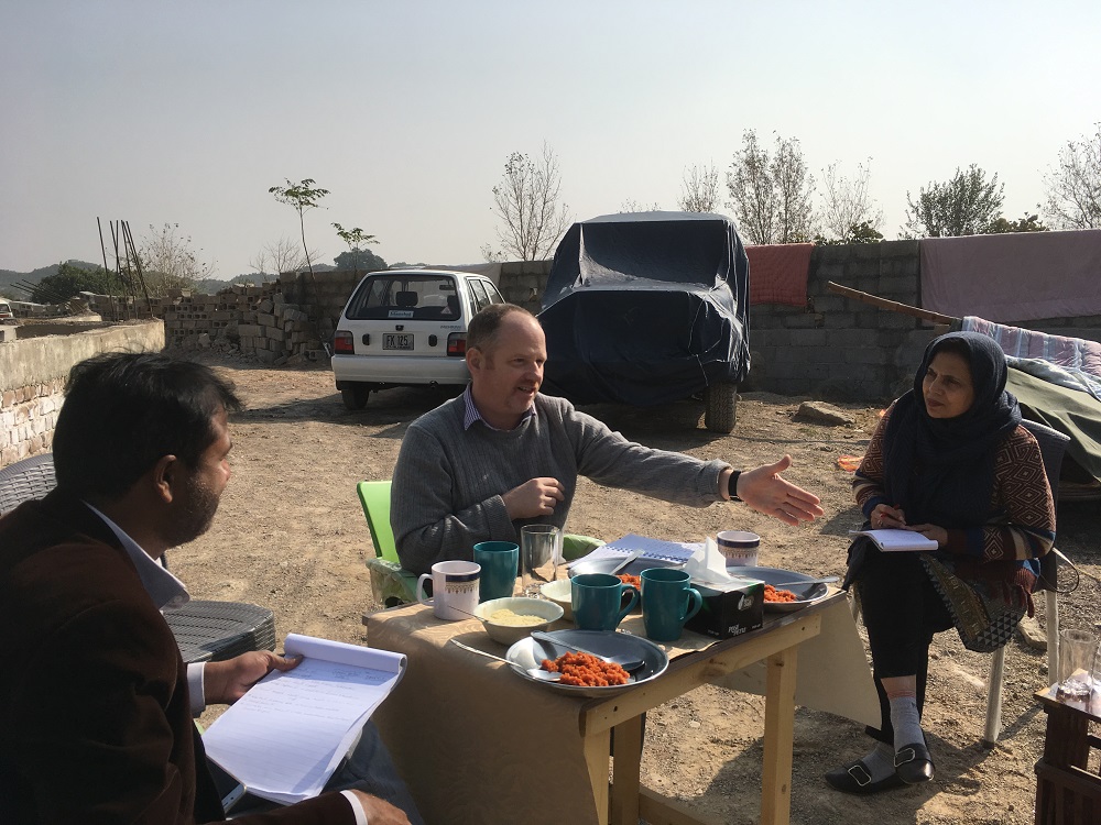Steve consults with local partners Pakistan to design of DeafKidz' UK Government-funded Signing Safe Futures Pakistan programme.