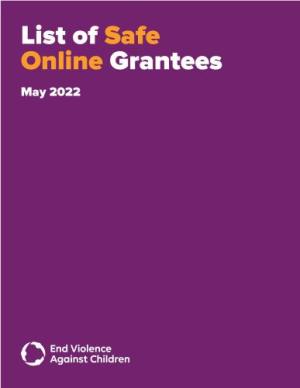 Safe Online Grantees May 2022 