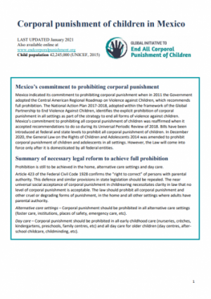 Corporal Punishment of children in Mexico