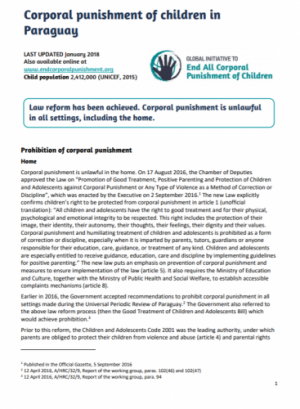 Corporal Punishment of children in Paraguay