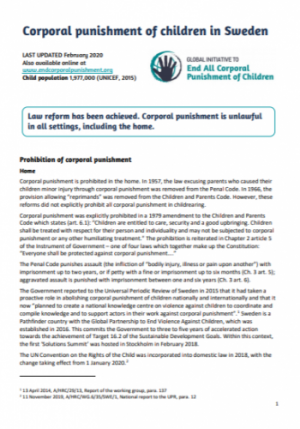 Corporal Punishment of Children in Sweden