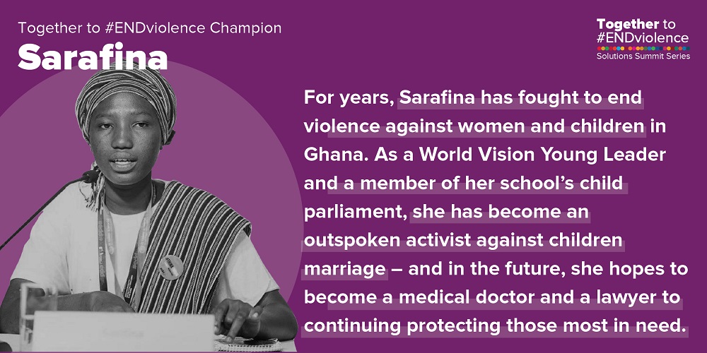 Sarafina, an End Violence Champion