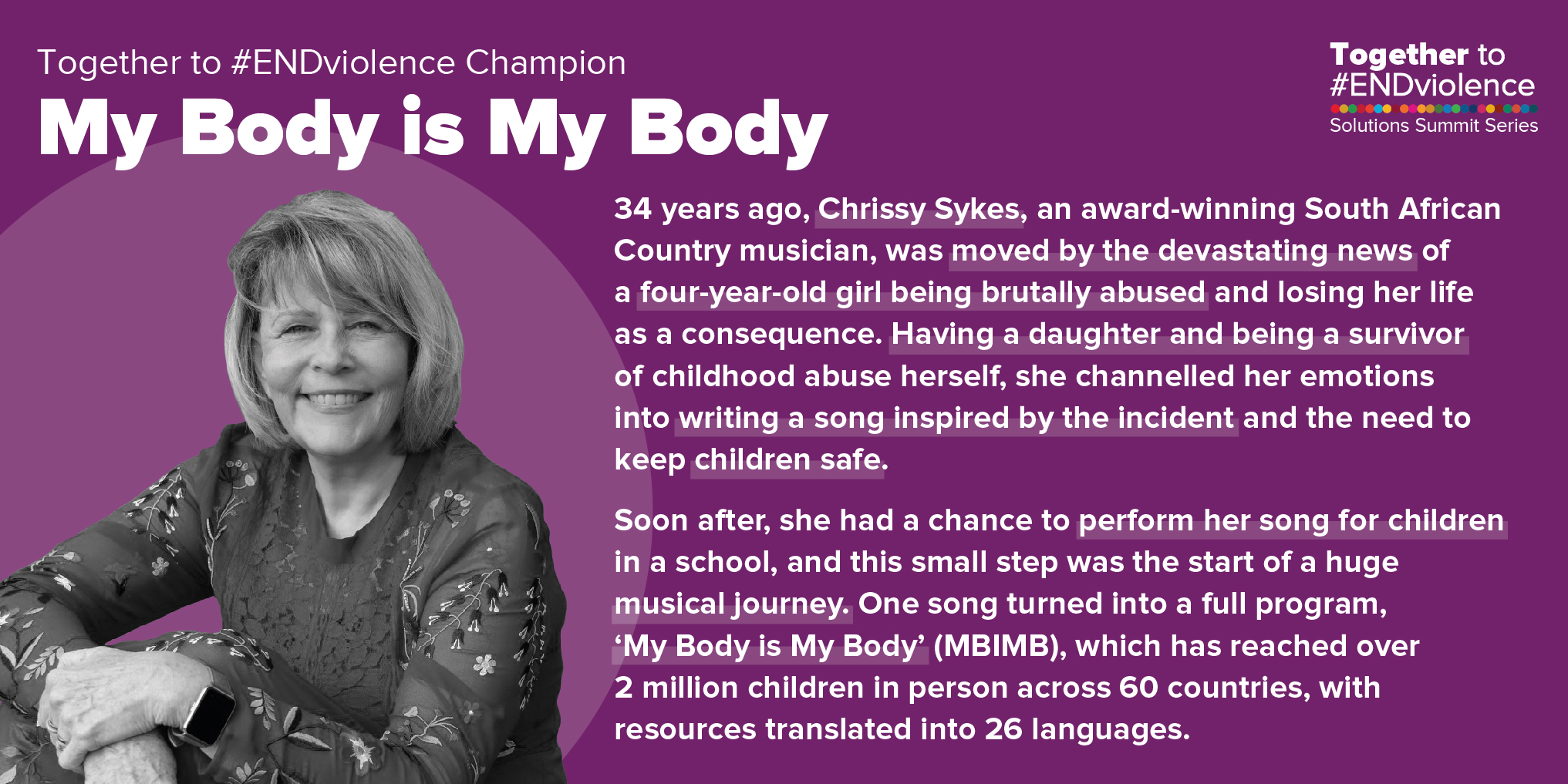 ‘My body is my body’ - a musical message to empower children against abuse