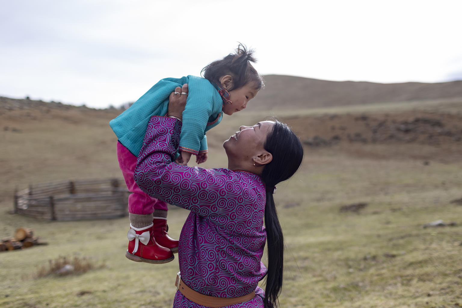 A mother and child in Mongolia.