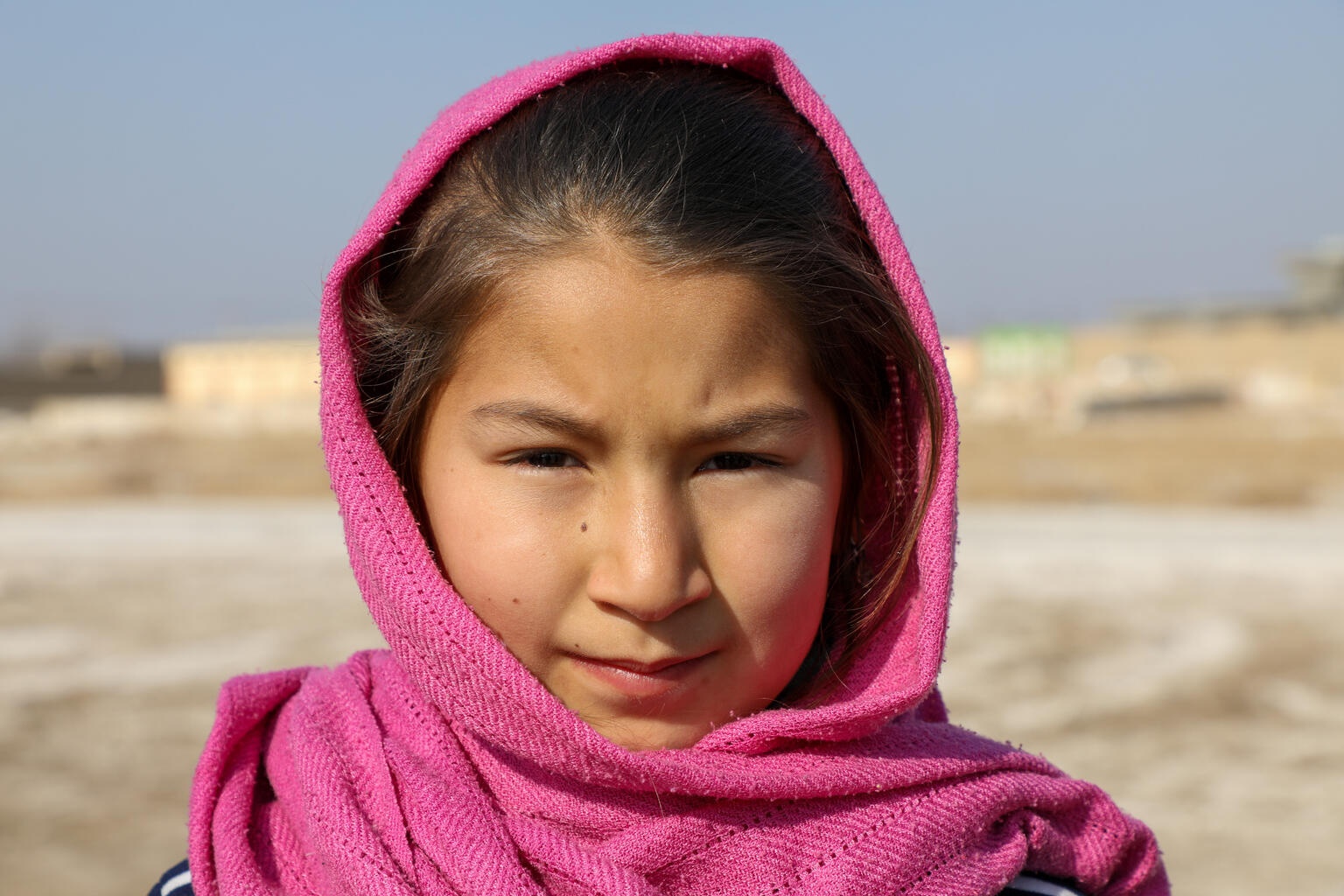 A 13-year-old girl is pictured in Afghanistan.