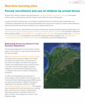 Forced recruitment and use of children by armed forces