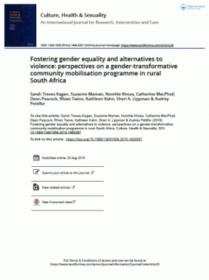 Fostering gender equality and alternatives to violence: perspectives on a gender-transformative community mobilisation programme in rural South Africa