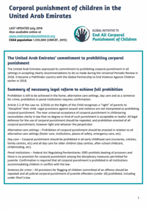 Corporal Punishment of Children in the United Arab Emirates