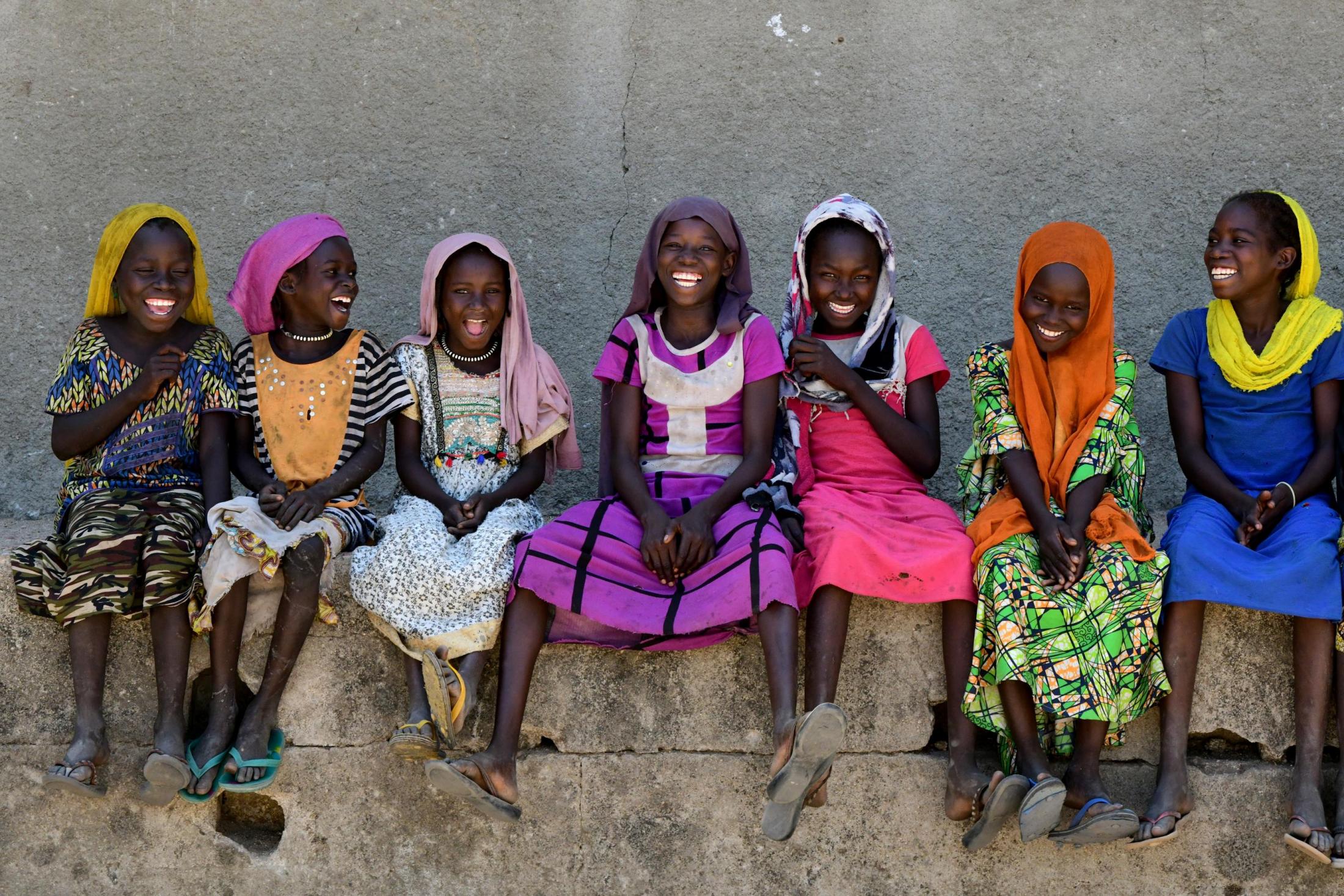 Children in Chad laugh.